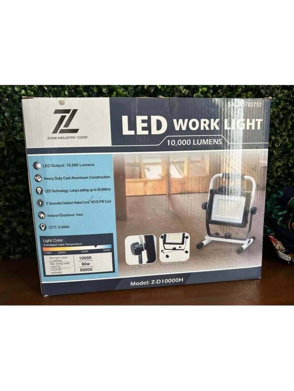 10,000 Lumen LED Work Light 90W Heavy Duty Indoor Outdoor Z-D10000H